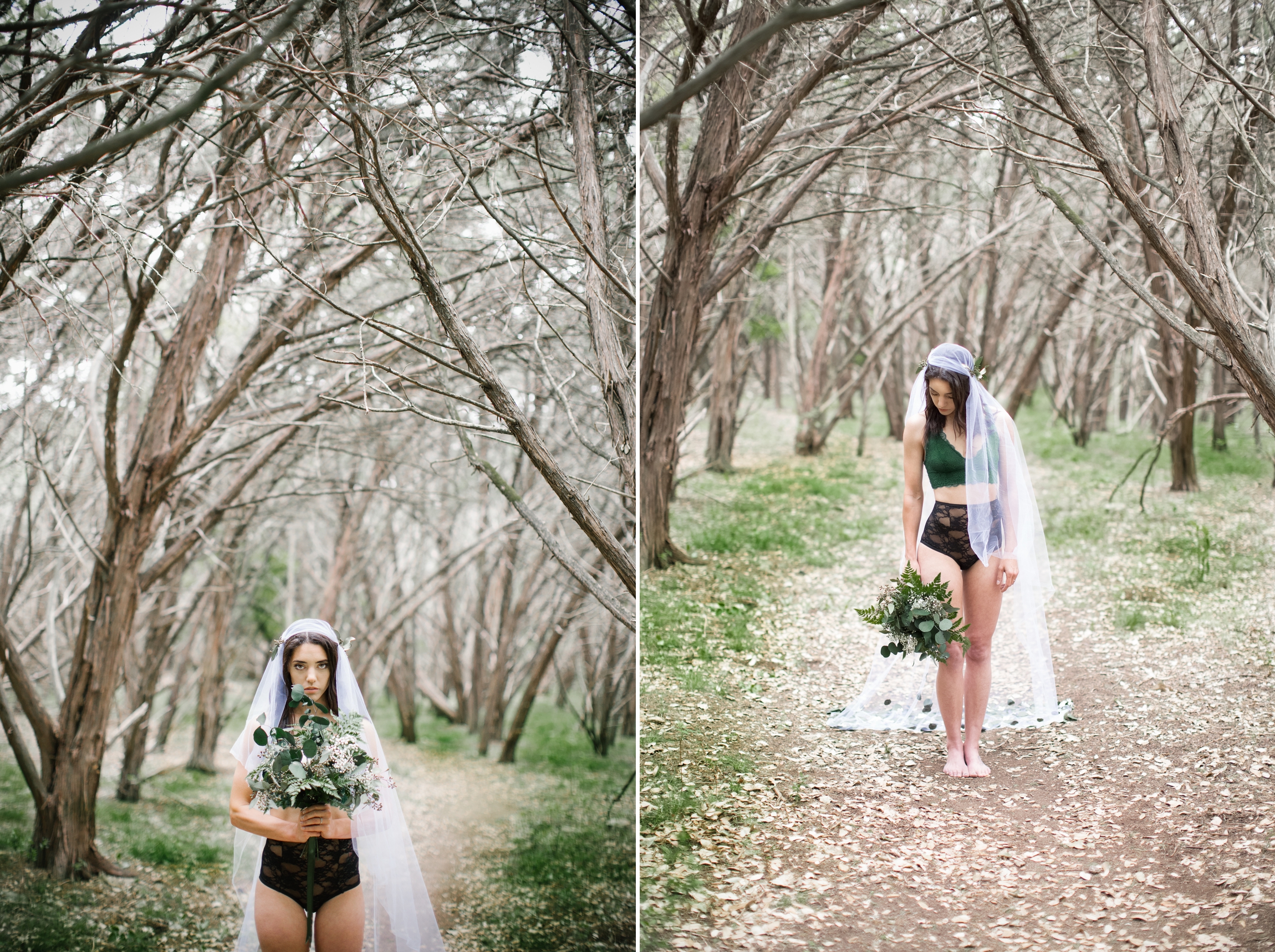 Inspire Boudoir Austin | Lush Green Bridal Outdoor Boudoir